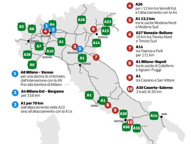 Dove posso trovare una cartina delle autostrade italiane aggiornata