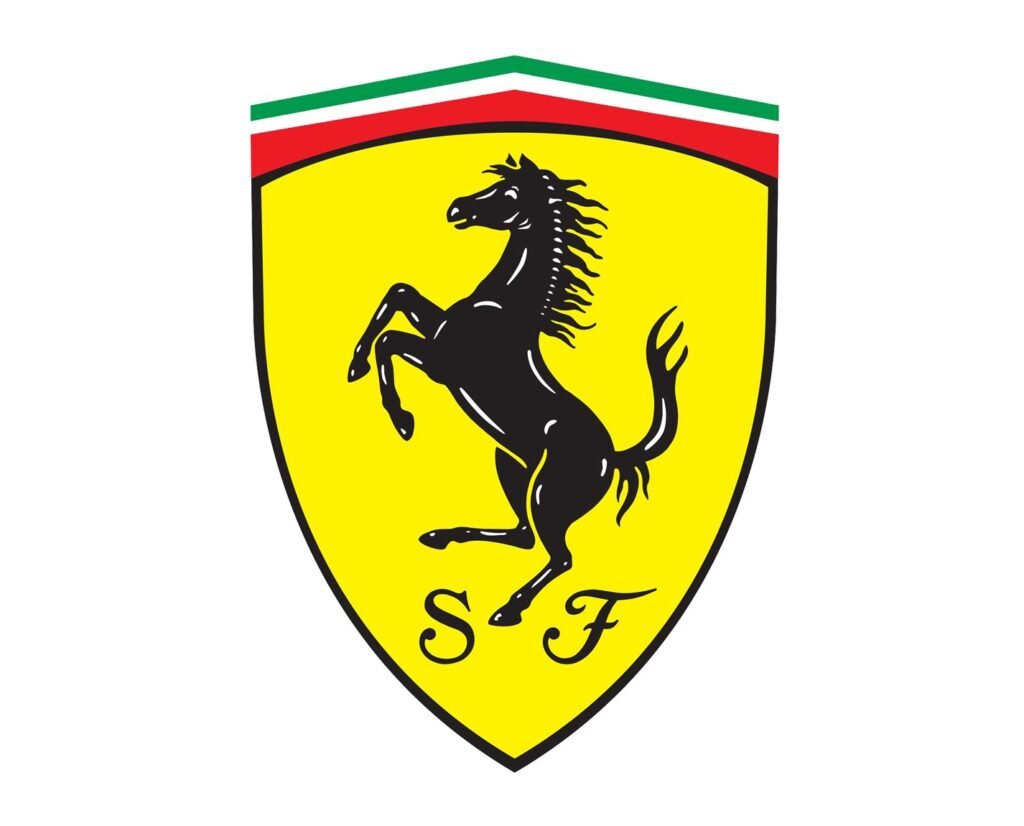 Qual è il significato del logo Ferrari su uno sfondo nero